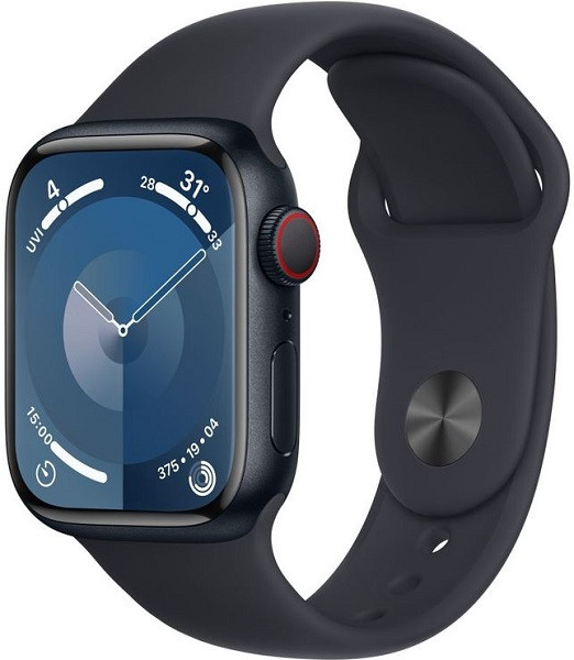 Apple Watch Series 9 GPS + Cellular 41mm Midnight Aluminium Case with S/M Midnight Sport Band