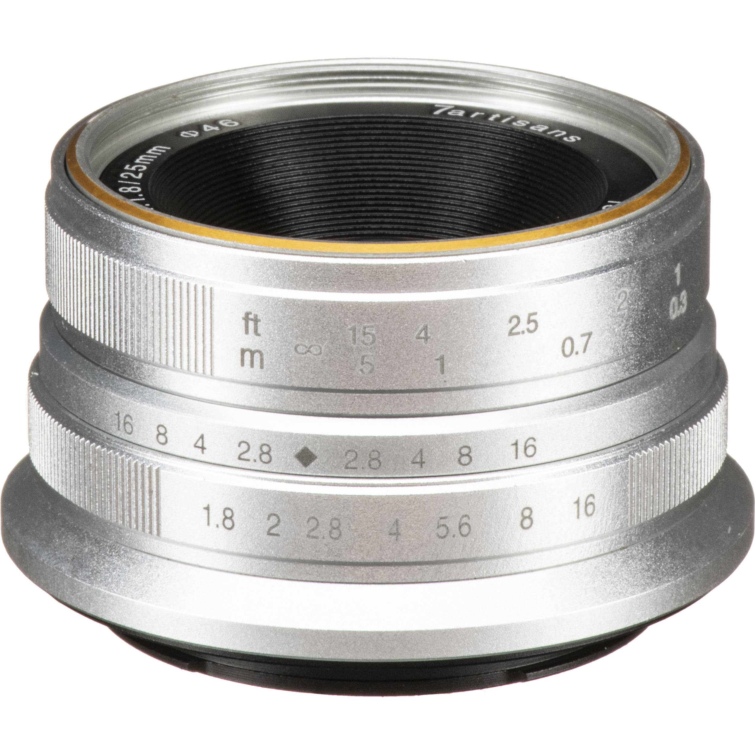 7Artisans 25mm f/1.8 Manual Focus Lens (Canon M Mount) Silver