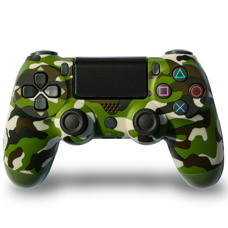 Camouflage Wireless Bluetooth Game Handle Controller with Lamp for PS4(Green)