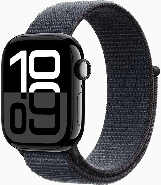 Apple Watch Series 10 GPS 46mm Jet Black Aluminium Case with Ink Sport Loop