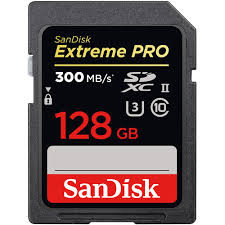 Sandisk 128GB Extreme Pro 300MB/s (U3) SDHC