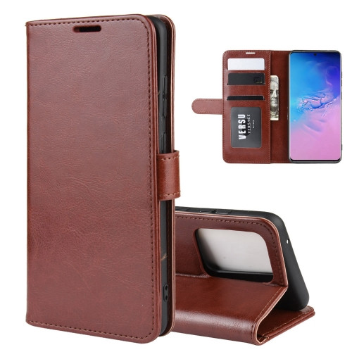 R64 Texture Single Horizontal Flip Protective Case with Holder & Card Slots & Wallet& Photo Frame for Galaxy S20 Ultra (Brown)