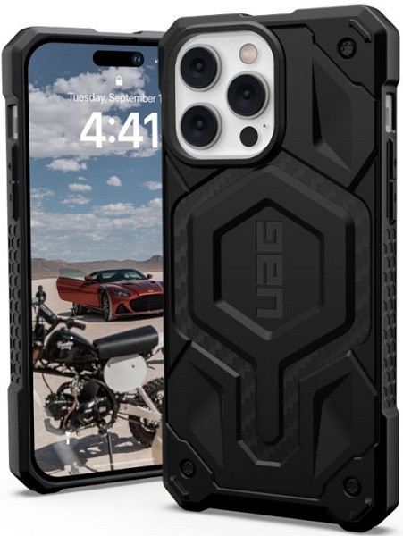 UAG Monarch Pro Magnetic Case With Built-in Magnet Casing Drop Protection Case for iPhone 14 Pro Max (Carbon Fiber)