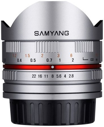 Samyang 8mm f/2.8 フィッシュアイ レンズ CS II シルバー (Sony E