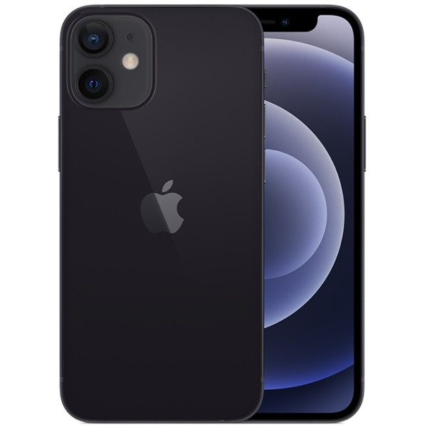 アップル Apple iPhone 12 mini 5G A2399 64GB ブラック (eSIM) + FREE iPhone 12 mini 9H 2.5D 液晶保護ガラス