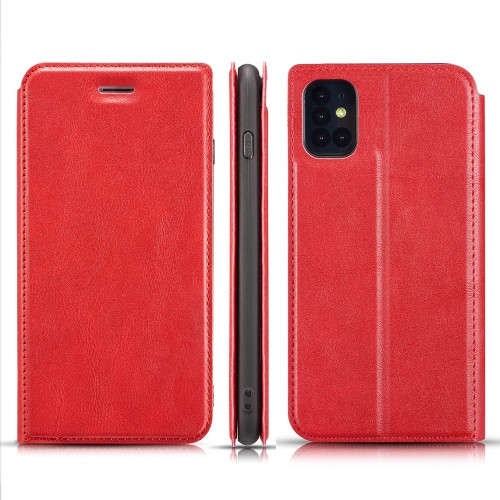 Retro Simple Ultra-thin Magnetic Leather Case with Holder & Card Slots & Lanyard for Galaxy S20 Ultra (Red)
