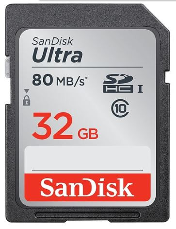 Sandisk 32GB Ultra 80MB/s Micro SDHC (Class 10)