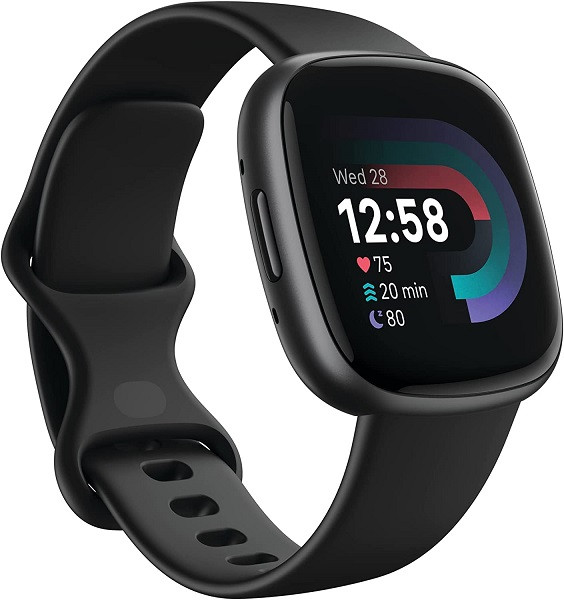 Fitbit Versa 4 GPS Smartwatch Black with Graphite Aluminium Case