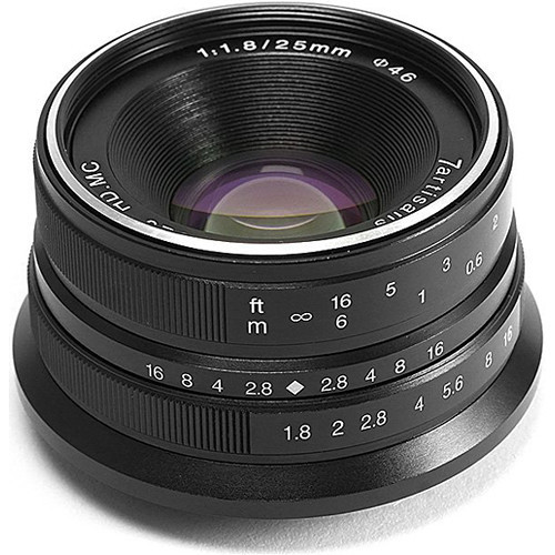 7Artisans 25mm f/1.8 Manual Focus Lens Black (M4/3 Mount)