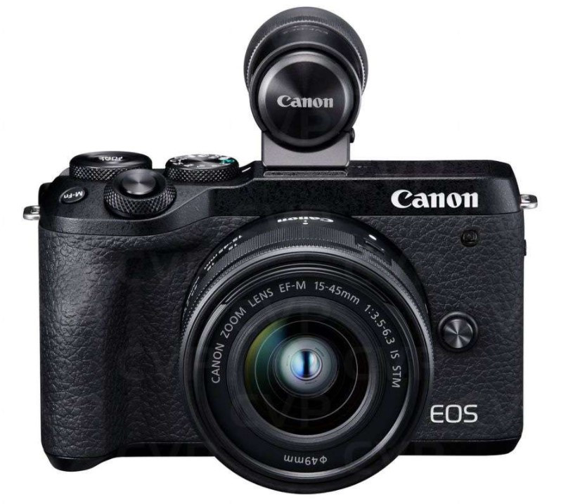 Canon EOS M6 Mark II Kit (EF-M 15-45mm f/3.5-6.3 IS STM) Black (With EVF-DC2 Viewfinder)