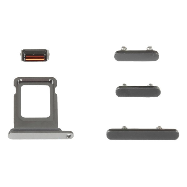 SIM Card Tray + Side Keys for iPhone 14 Pro Max (Black)