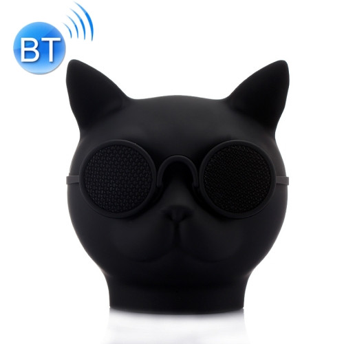 Mini Cat Shape Stereo Wireless Bluetooth Speaker (Black)
