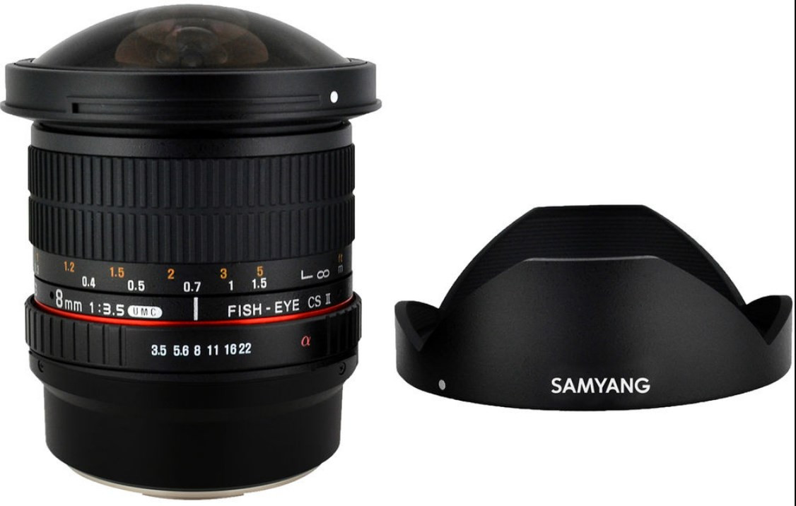 Samyang 8mm f/3.5 フィッシュアイ レンズ CS II フード付属 (Sony E