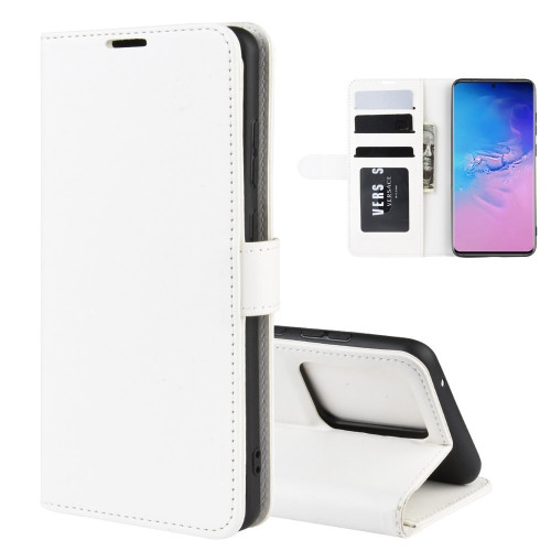 R64 Texture Single Horizontal Flip Protective Case with Holder & Card Slots & Wallet& Photo Frame for Galaxy S20 Ultra (White)