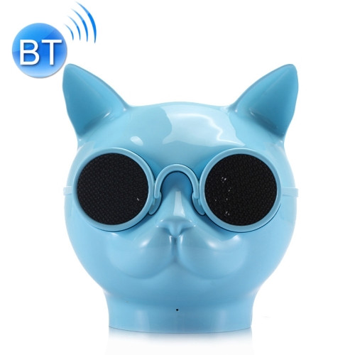 Mini Cat Shape Stereo Wireless Bluetooth Speaker (Blue)