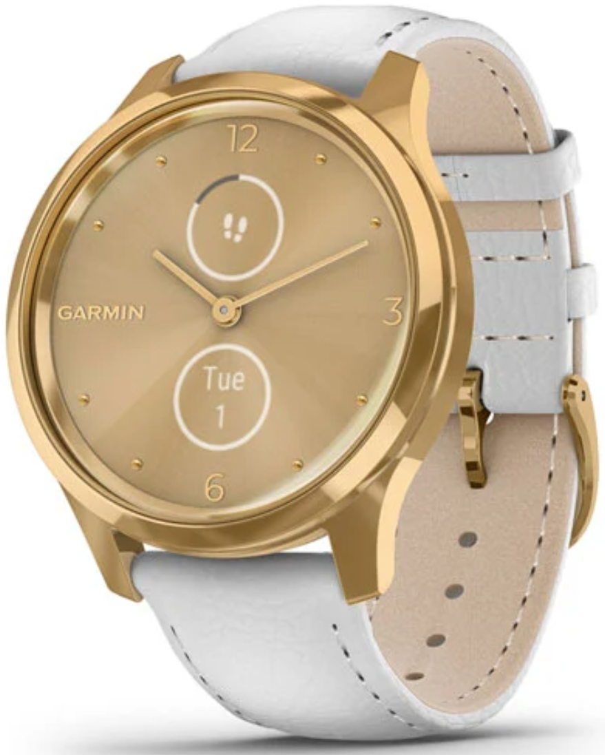 ガーミン Garmin Vivomove Luxe ゴールド + ホワイト バンド ガーミン Garmin Vivomove Luxe ゴールド + ホワイト バンド