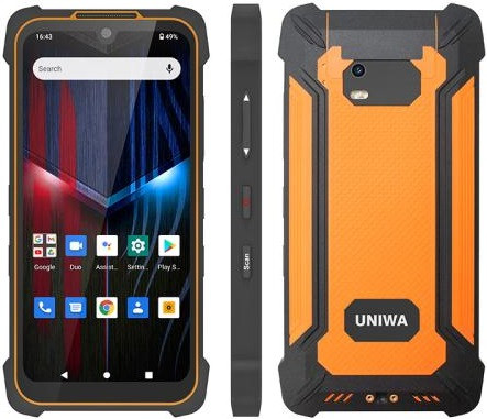 UNIWA P551 Handheld PDA Rugged Phone Dual Sim 64GB Orange (4GB RAM) - US Plug