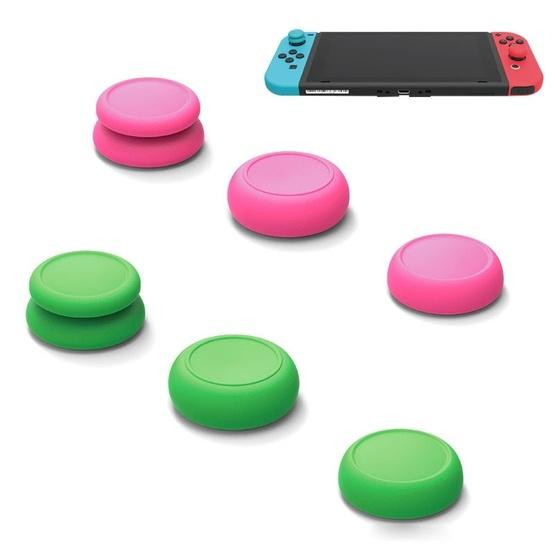 Left + Right Gamepad Rocker Cap Button Cover for Switch (Green+Red)