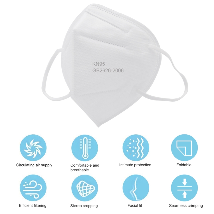 CE/FDA/FFP2 Certified Civil KN95 n95 Self-Priming Filter Respirator Virus Protective Face Mask(White)