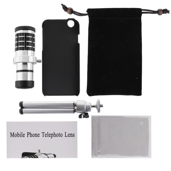 12 X Mobile Telephoto Lens with Tripod and Phone Case for iPhone 6