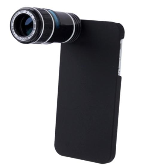 12X Optical Zoom Lens Mobile Phone Telescope Lens with Tripod + Plastic Case for iPhone 5(Black)