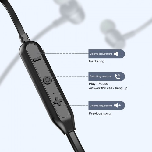 ipipoo GP-1 Magnetic Sports Wireless Bluetooth V4.2 Earphone Neck Halter Style In-ear Headset Black