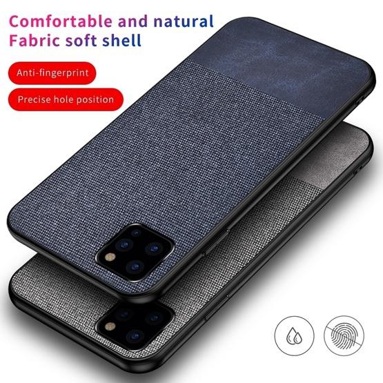 Shockproof Splicing PU + Cloth Protective Case for iPhone 11 Pro(Coffee)
