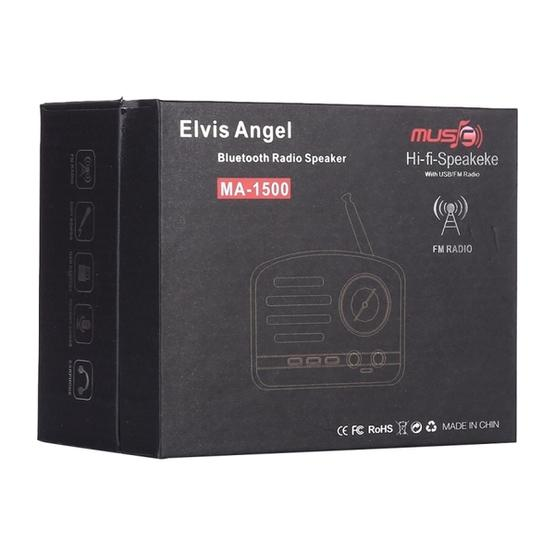 Elvis Angel MA-1500 Retro Bluetooth HiFi Radio Speaker with Colorful LED Light