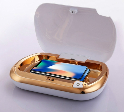 Mini Portable UV Sterile Machine Portable Ozone Disinfection Box Personal Care (Gold)