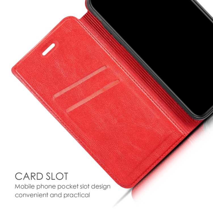 Retro Simple Ultra-thin Magnetic Leather Case with Holder & Card Slots & Lanyard for Galaxy S20 Ultra (Red)
