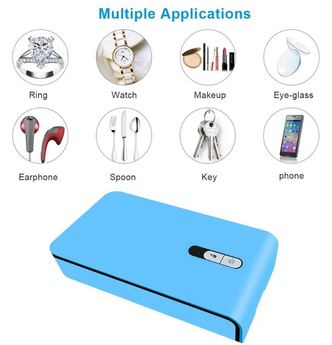 Multi-functional USB Charged UV Light Disinfection Sterilization Cleaning Box for Phone / Glasses / Jewelry (Baby Blue)