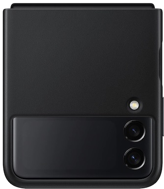 Samsung Galaxy Z Flip 3 Leather Cover (Black)