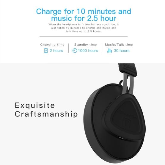 Bluedio TM Bluetooth Version 5.0 Headset Bluetooth Headset Can Connect Cloud Data to APP Black