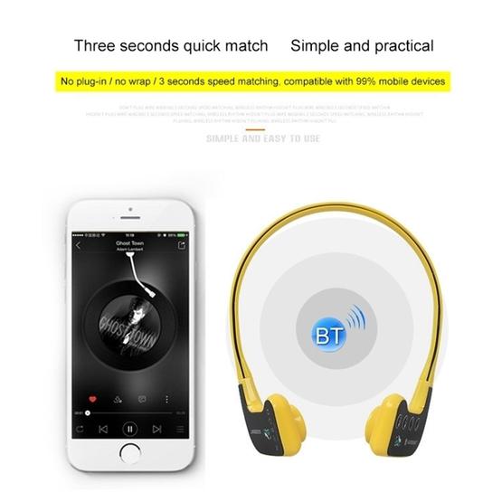 Bone Conduction Headphone Swimming Teaching Bluetooth Headphone (Yellow)