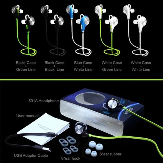 Universe IPX4 Waterproof Sports Wireless Bluetooth V4.1 Earphone Stereo White+Green