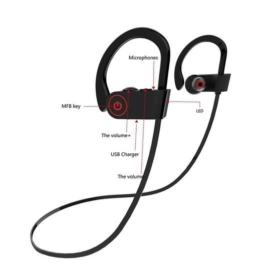 U8 Sports Style Bluetooth 4.1 + EDR Stereo Headphone Over the Ear Headset (Black)