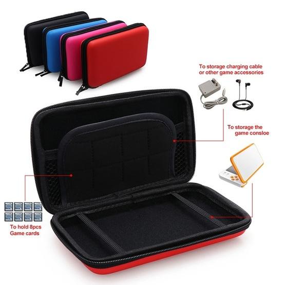 For Nintendo 2DS XL Hard EVA Protective Storage Case Cover Holder(Sky Blue)